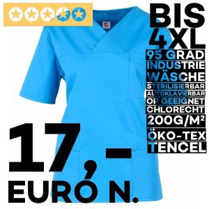 CLINIC DRESS KASACK BLAU - KASACKS grau - PFLEGE KASACKS - KASACKS PFLEGE - KASACKS FÜR ALTENPFLEGE